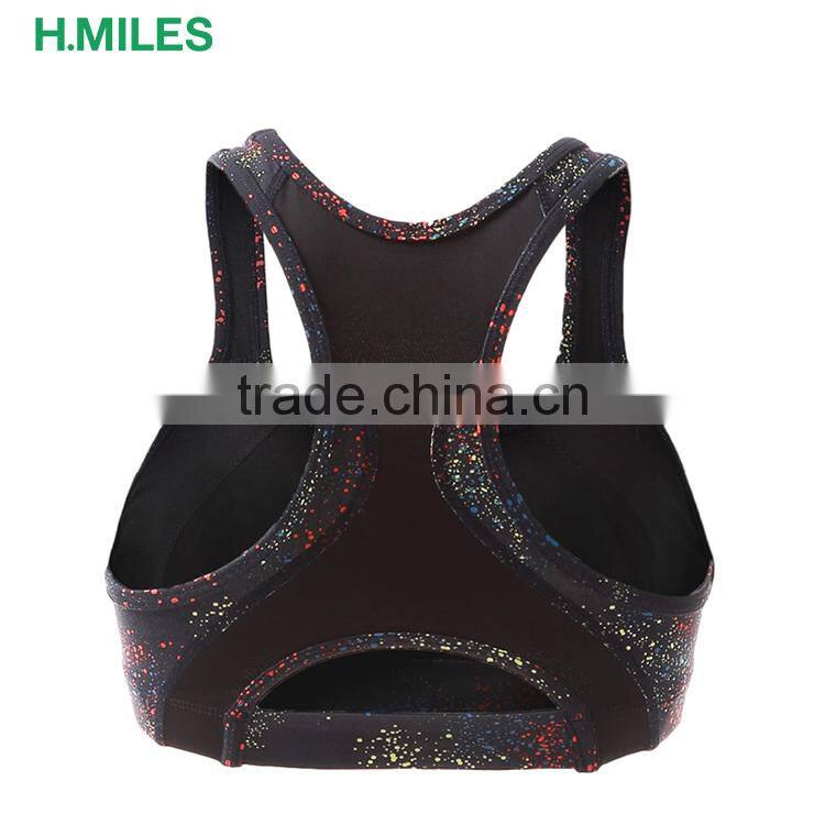 Sexy plain ladies high resilience padded fitness sports bra for women