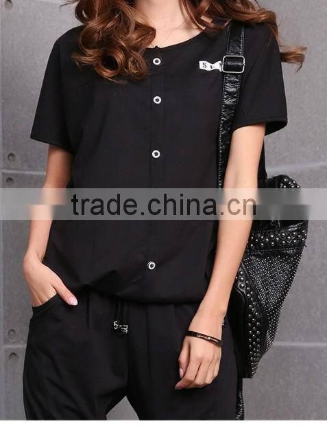 Women summer cool shirt blouse 95% cotton girl tops wholesale OEM women Tshirt