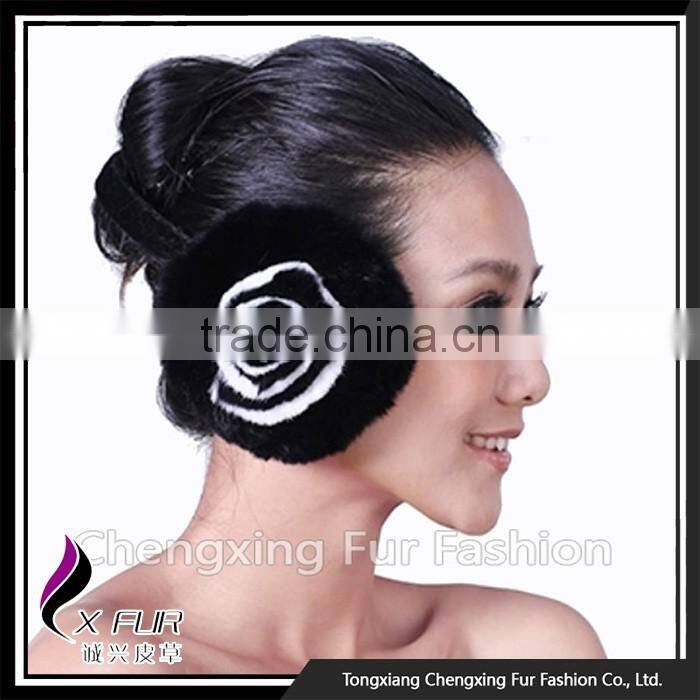 CX-EM-03G New Products Wholesale Cheap Rex Rabbit Fur Fashion Ear Muff