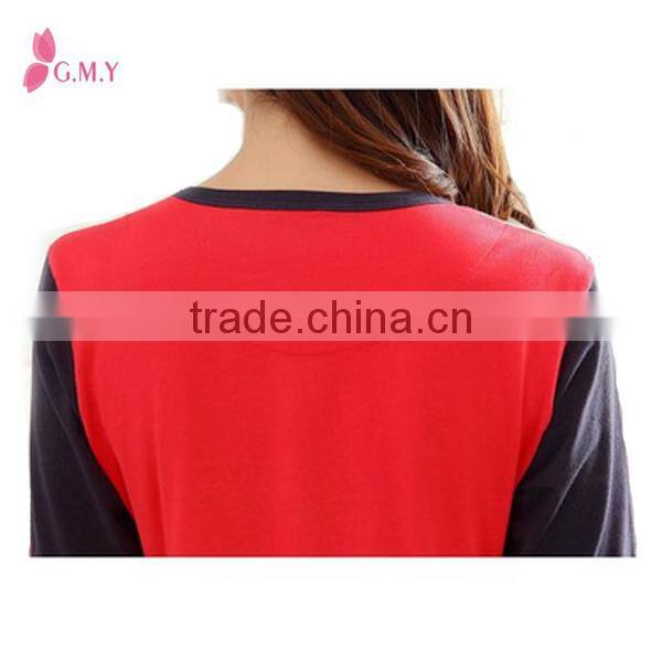 Lovers Long Sleeve 100% Cotton Color Block Pajamas Lingerie ,couples pajamas