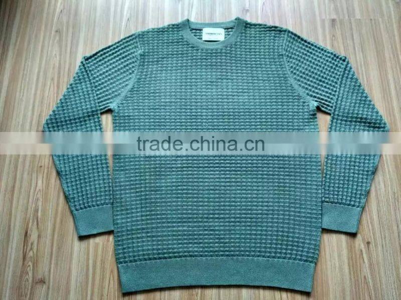 High Quality 100%Cotton Crew Neck Mens Knitted police sweater(BKNM04)