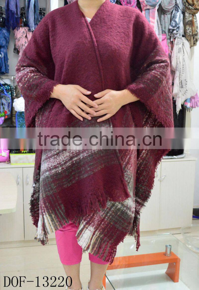 Fashion large lady hot cashmere plaid checked pashmina shawl