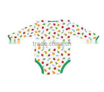 factory price high quality fruit printed long sleeves baby jumpsuit for cute little boys and girls rompers