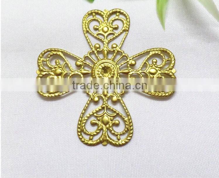 hollow brass flower jewelry hair DIY accessories