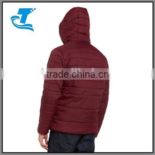 Men winter padded nylon jacket with hood