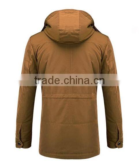 Mens Detachable Hood Padding Leisure Travel Jacket