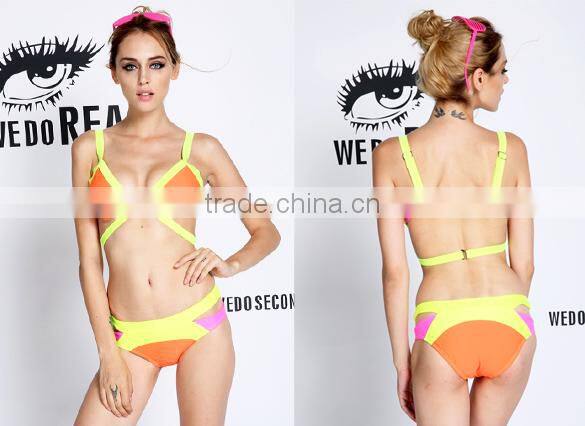2015 latest sexy girls set push-up padded bra swimwear SV002918