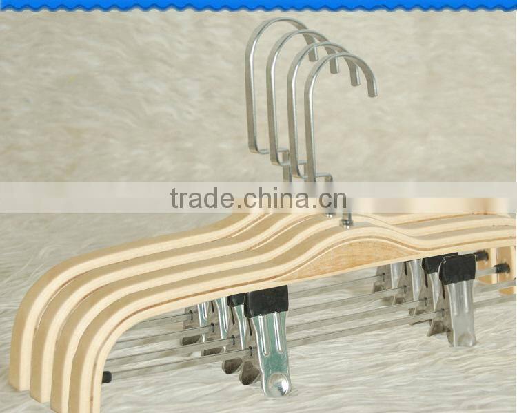 wholesale natural wooden clothes hanger cute wooden child hanger laundry wood pant clothes hanger