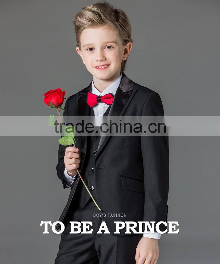 ELPA designer 3 piece fashion formal blue flower kids boys slim fit suit