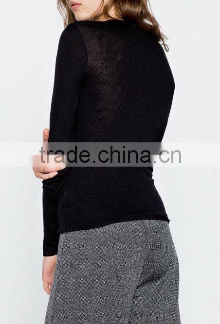 Runwaylover EY2329B Hot Sale 2017 Ladies Fashion Knitted Slim T-Shirts