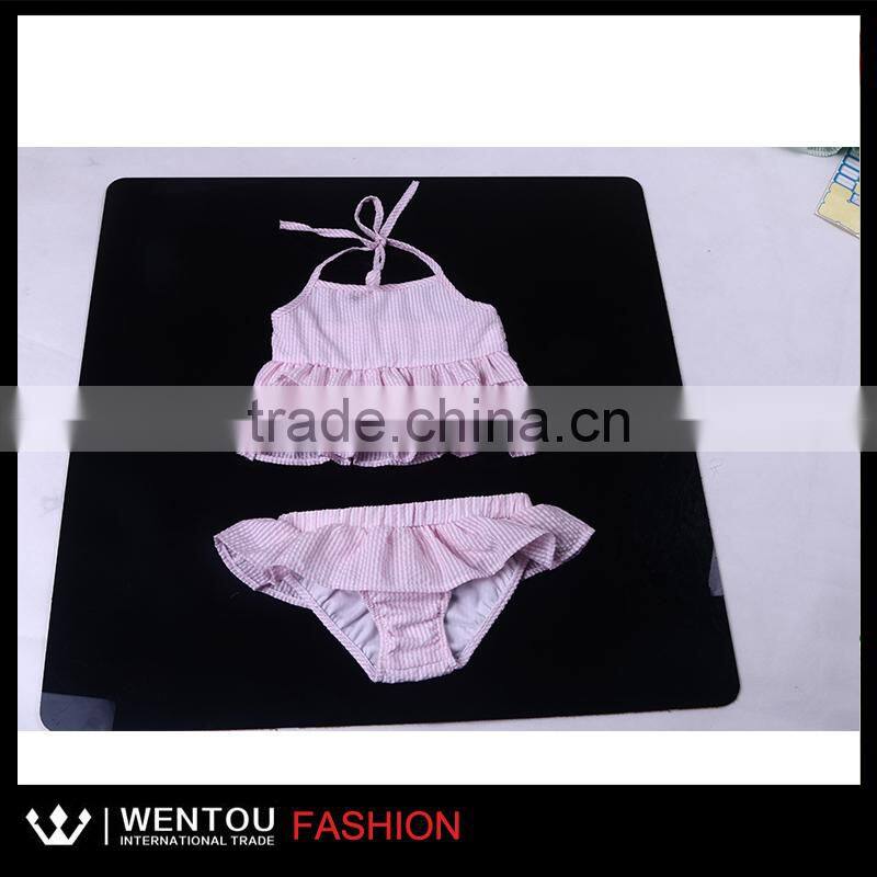 Latest Wholesale Cute Girls Seersucker Swimsuit