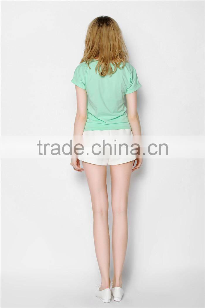 traditonal pattern printed casual fashion women custom silk screen t shirts, t shirts high quality