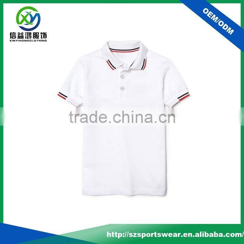 Popular color combination collar design kids soft breathable cotton polo shirts,golf shirt custom logo