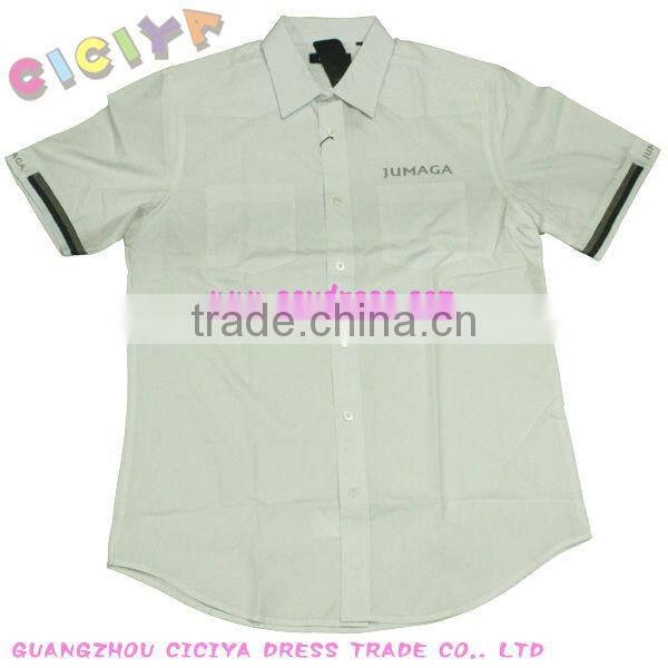 Boy's fancy shirt with rib collar design school custom white shirt boys fancy shirts