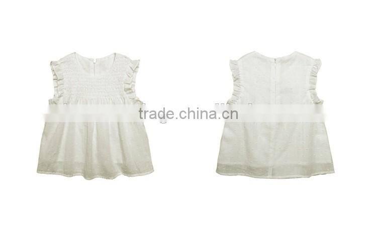 Fashion Boutique Infant Girls Clothes Summer Ruffle Sleeve Smocking Design Voile Swing Baby Dress