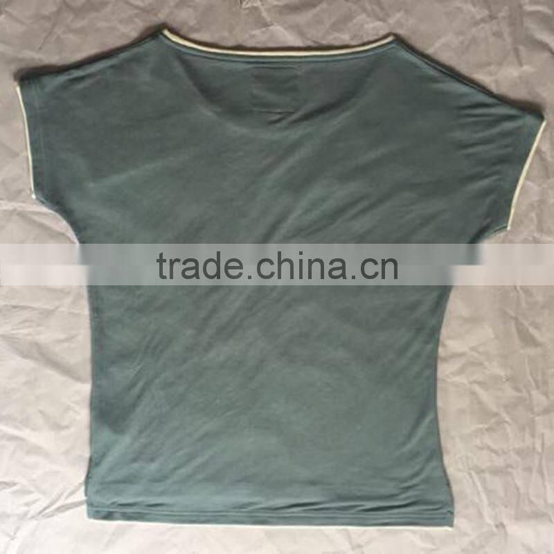 Customized Ladies Casual Wear Double Hem Blank T Shirt