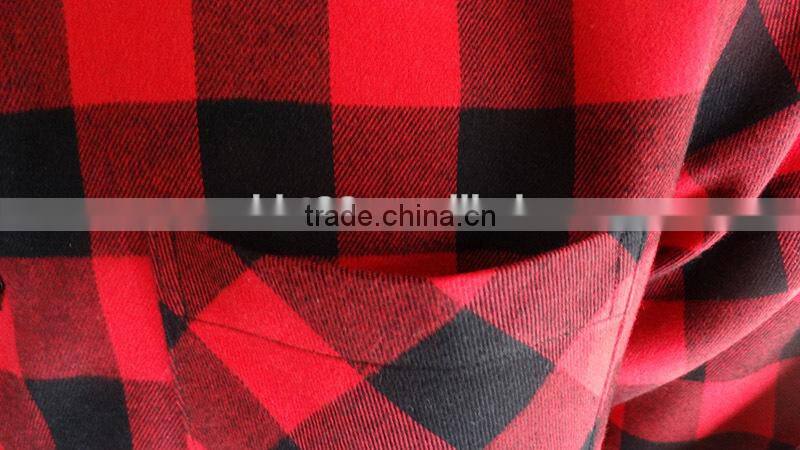 2017 latest fashion big check flannel shirt for men