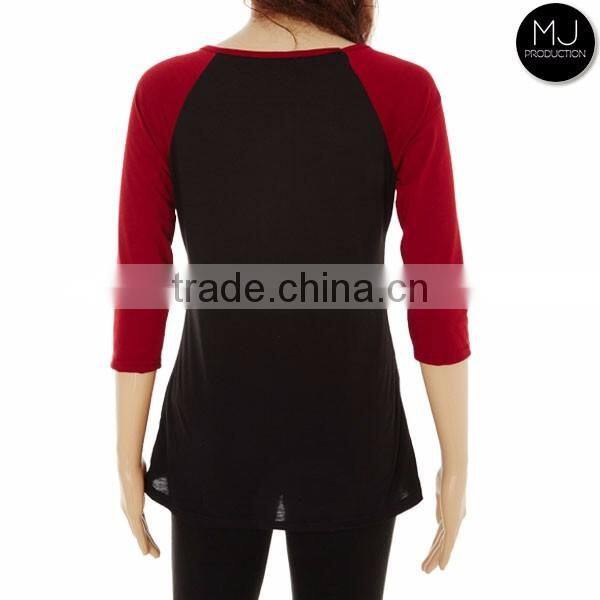 FACTORY wholesale colorful 3/4 sleeve raglan