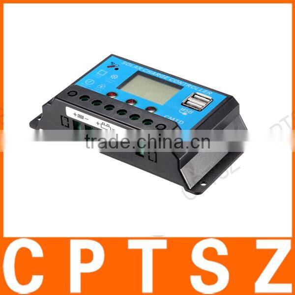 Anself 10A 12.6V LCD Solar Charge Controller PWM Charging Regulator for Solar Panel Lithium Battery Lamp Overload Protection