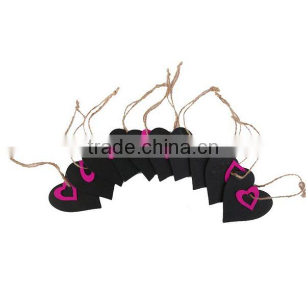 Handmade Mini Heart Shaped Hanging Wooden Blackboard Gift Price Tags Decor
