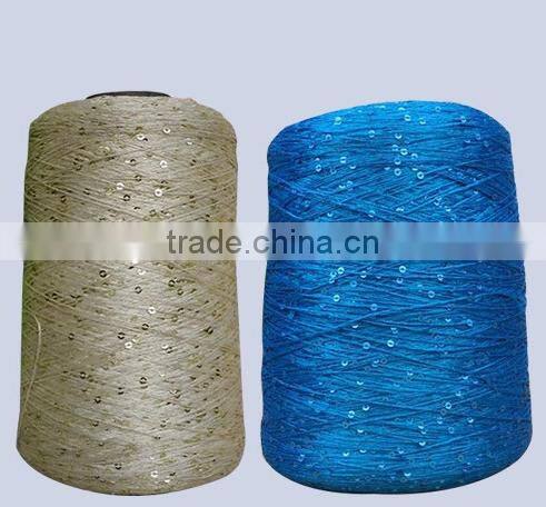 120D polyester yarn with 5mm sequin for knitting with high quality