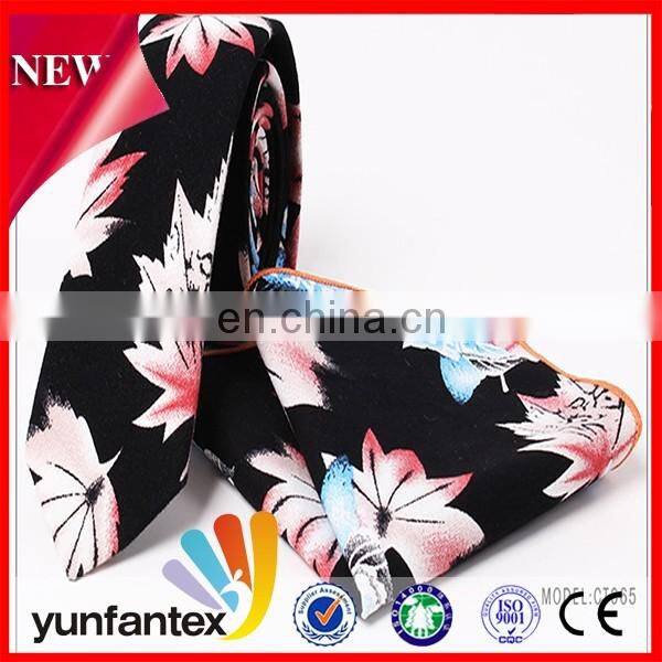2017 latest new fashion cotton costom print design tie