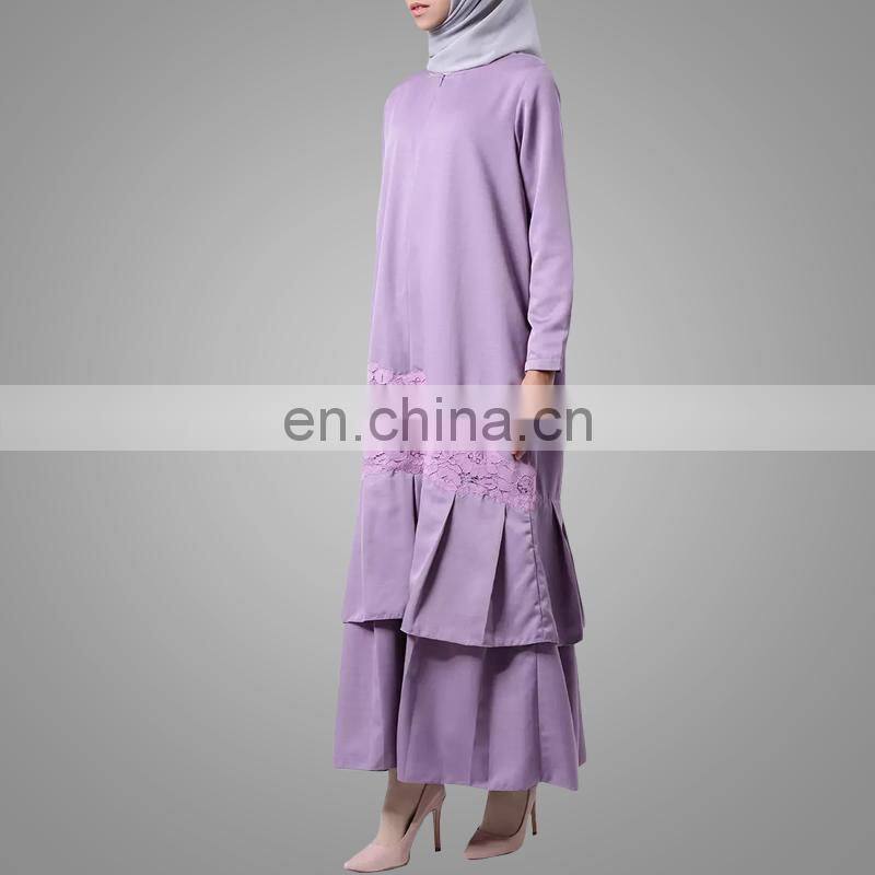 Newest abaya muslim dresses islamic lace clothing for women