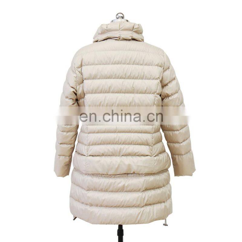 women high quality light long detachable hem down coat