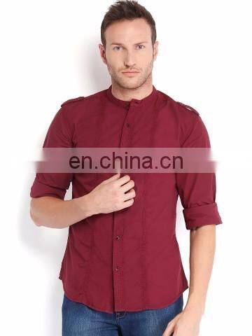 Black Coffee Men Burgundy Slim Fit Formal Shirt