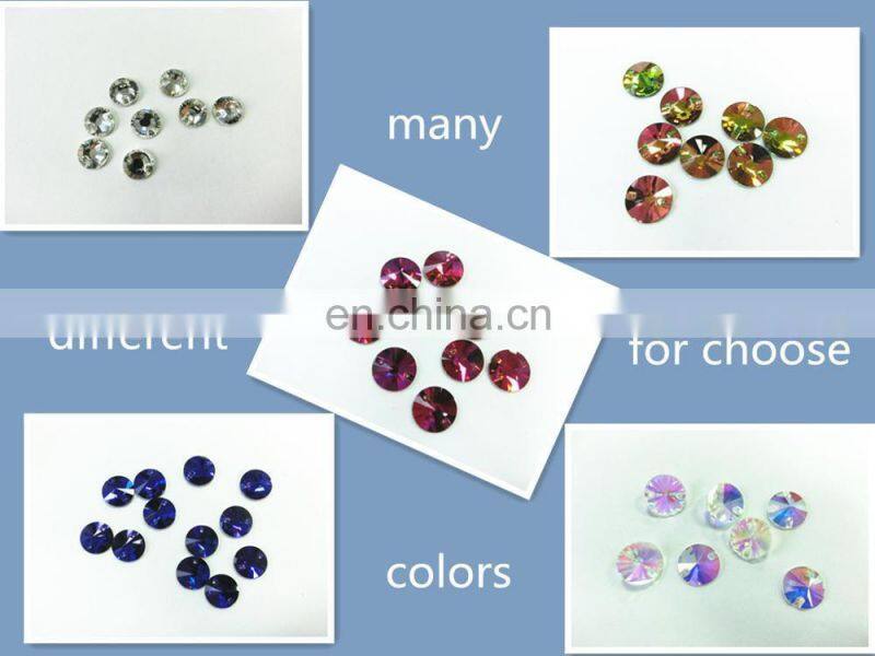 Crystal AB colorful round flatback crystals wholesale for shose making
