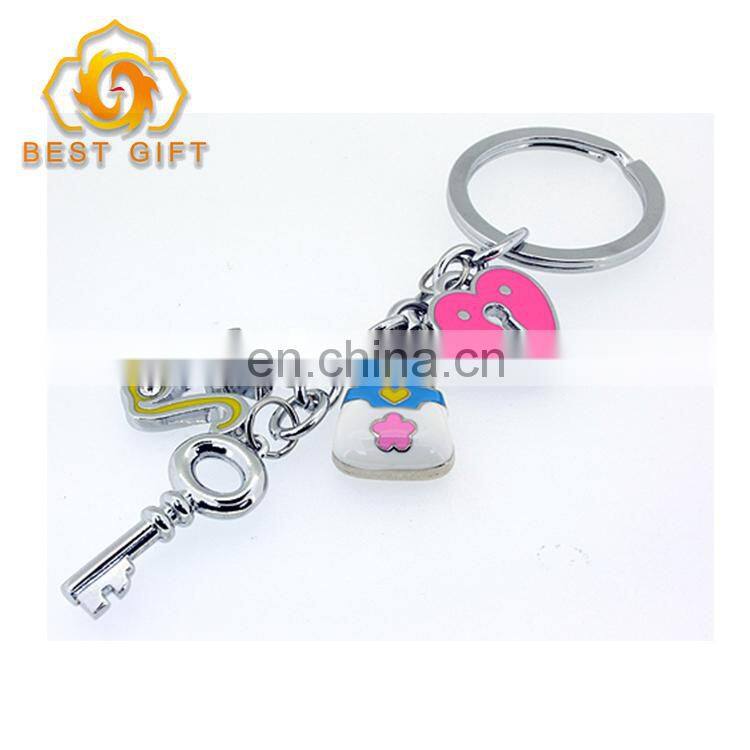 Custom Creative 2D Design Painted Many Colors Strap Keychains
