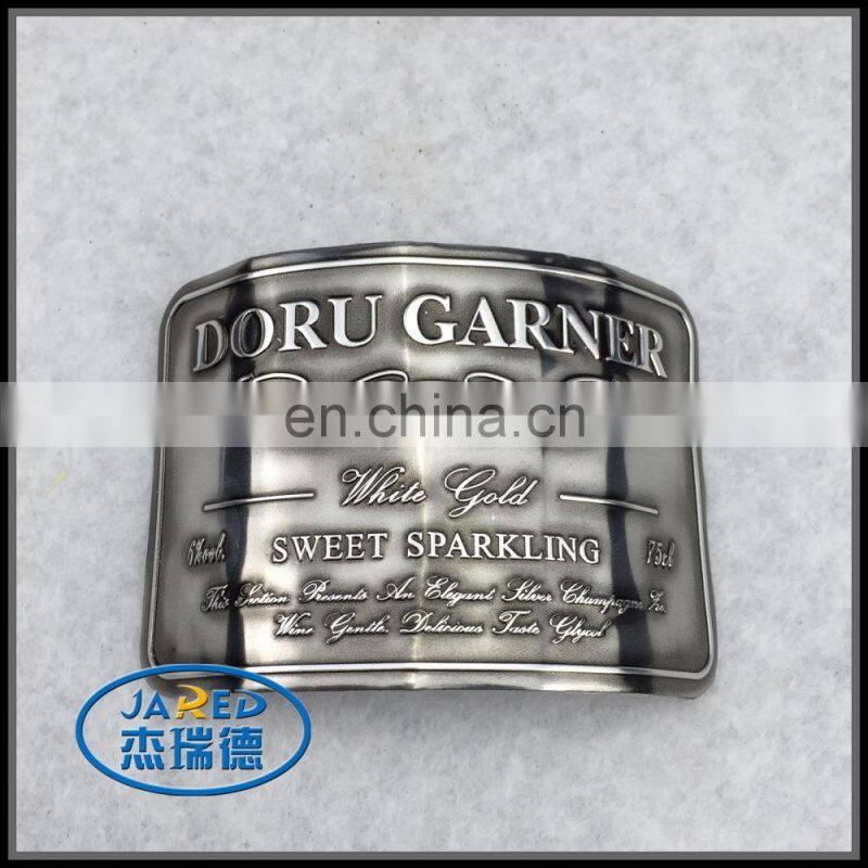 custom embossed metal top sticker bottle liquor printing label bottle label