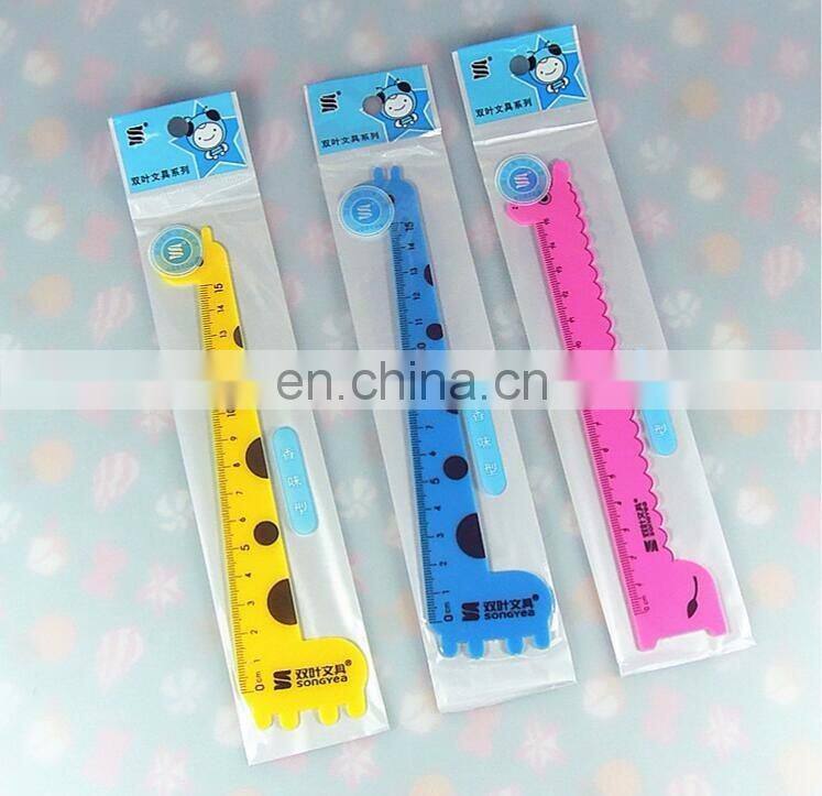 Kawaii Cartoon Small Animals Design Rulers Plastic Measuring Rulers School Set For Kids 150mm