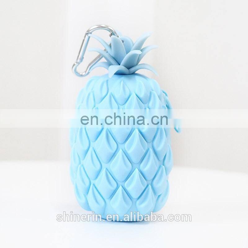 Portable Women Kids Cartoon Fruit Coin Purse Wallet Case Silicone Pineapple Key Bag Pouch