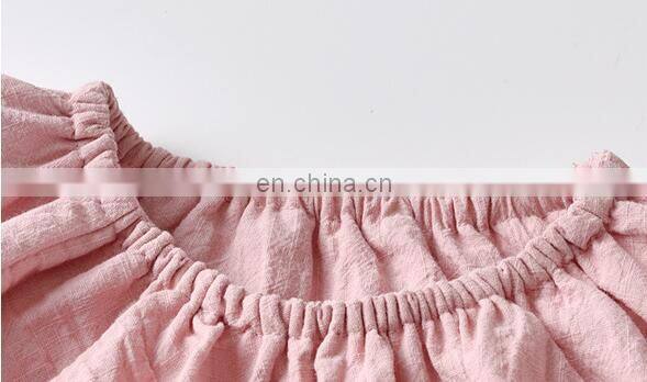 Pure color casual wear newborn romper long sleeve cotton one piece jumpsuit