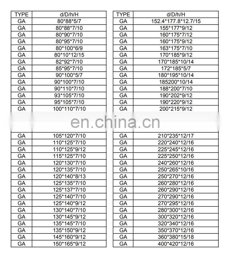 High Quality Hydraulic Polyurethane GA Dust Wiper Seal GA Oil Seal For Sale