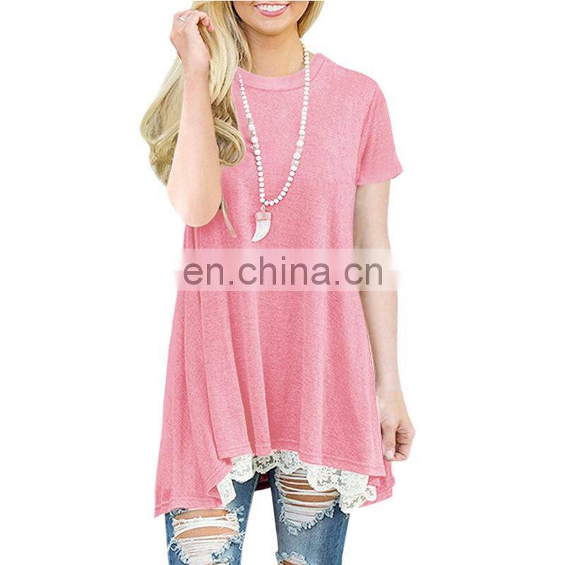 Factory Outlet 2021 Christmas Plus Size Women's Top Stitching New European and American Lace Long Sleeve Fat MM Casual Wear