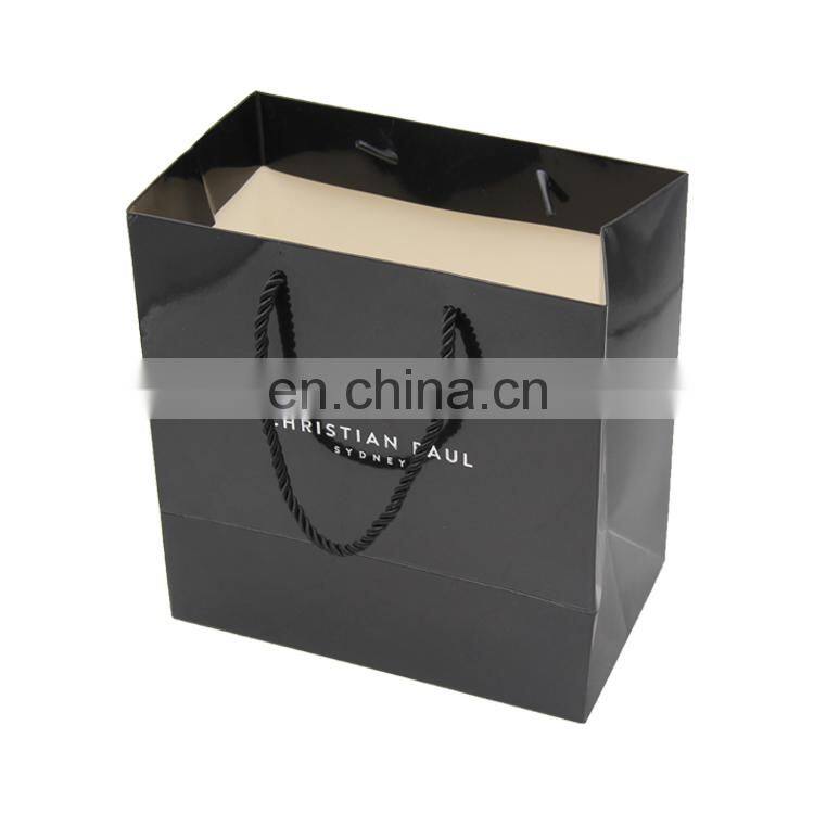 boutique designed cute transparent premium luxury personalized paper bag with ribbon