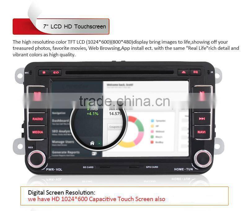 2 Din Car DVD Player for Volkswagen Android 4.4.4 OS RADIO+WIFI/3G+Torque OBD2+CANBUS+GPS+BT+AUX in/out+USB/SD+Two USB+SWC Playe