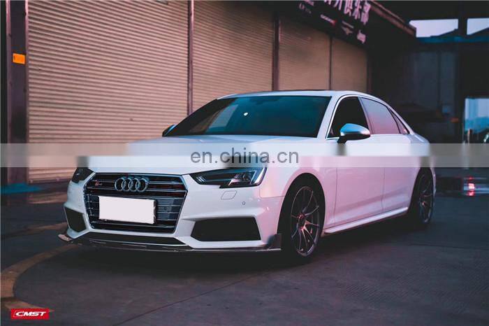 Runde Perfect Fitment For 2017-2019 Audi A4 S5 B9 Upgrade CMST Style Carbon Fiber Front Lip Rear Diffuser Body Kit