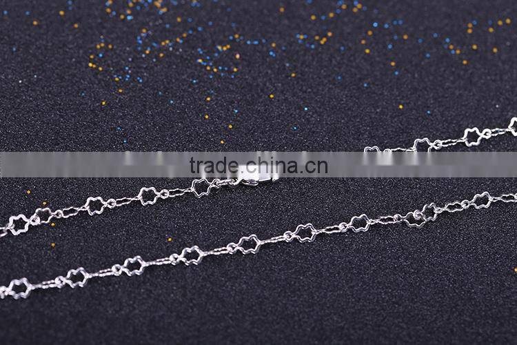 Yiwu Wholesale Fashion Rhodium Plated Five-Pointed Star Necklace Chains Jewelry