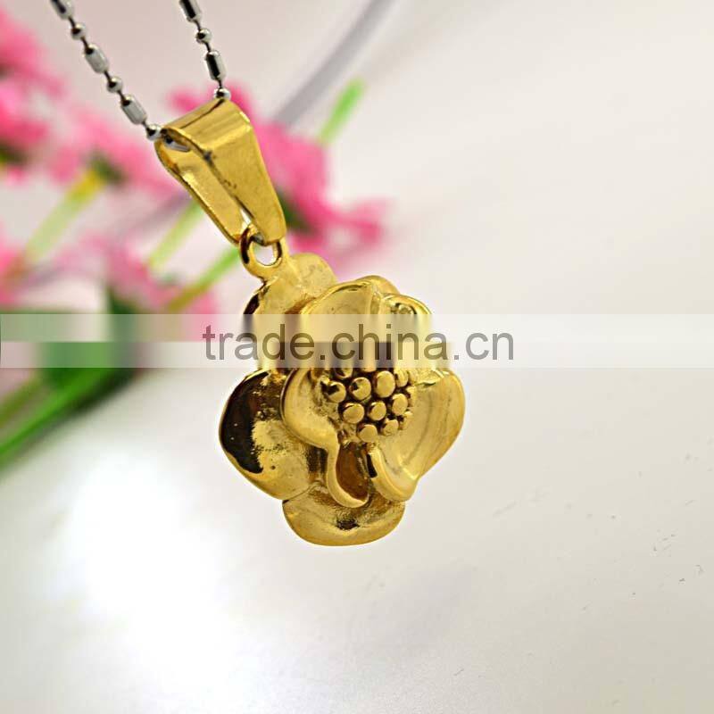 316l stainless steel jewelry casting stainless steel flower pendant