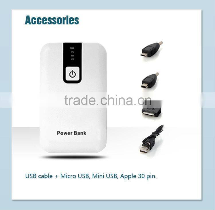 High capacity+dual output rechargeable external battery charger with LED Light, MP019