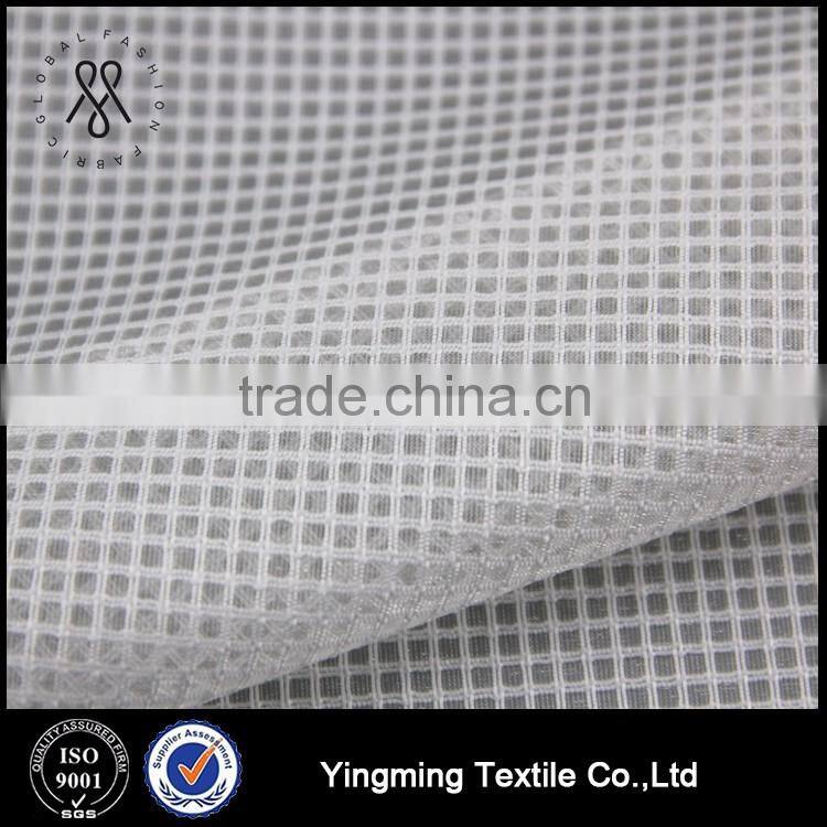 Whole Sale 20D*150D 100% Polyester Jacquard Check Pattern Organza Fabric for Women's Fashion Dresses/Blouses/Shirts/Skirts