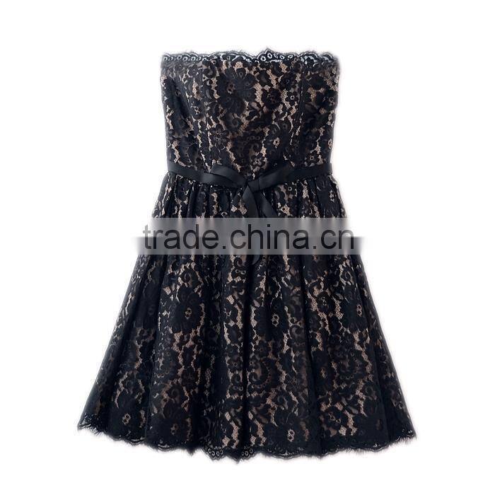2016 new floral print eyelash fringe sexy figure showed lace fabric long sleeves dress