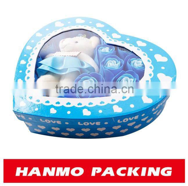 high quality decorative heart shaped christmas gift box with window