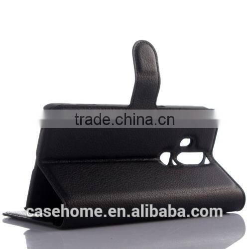 Litchi pattern Leather wallet flip stand pouch Cover Case For ZTE Axon Elite