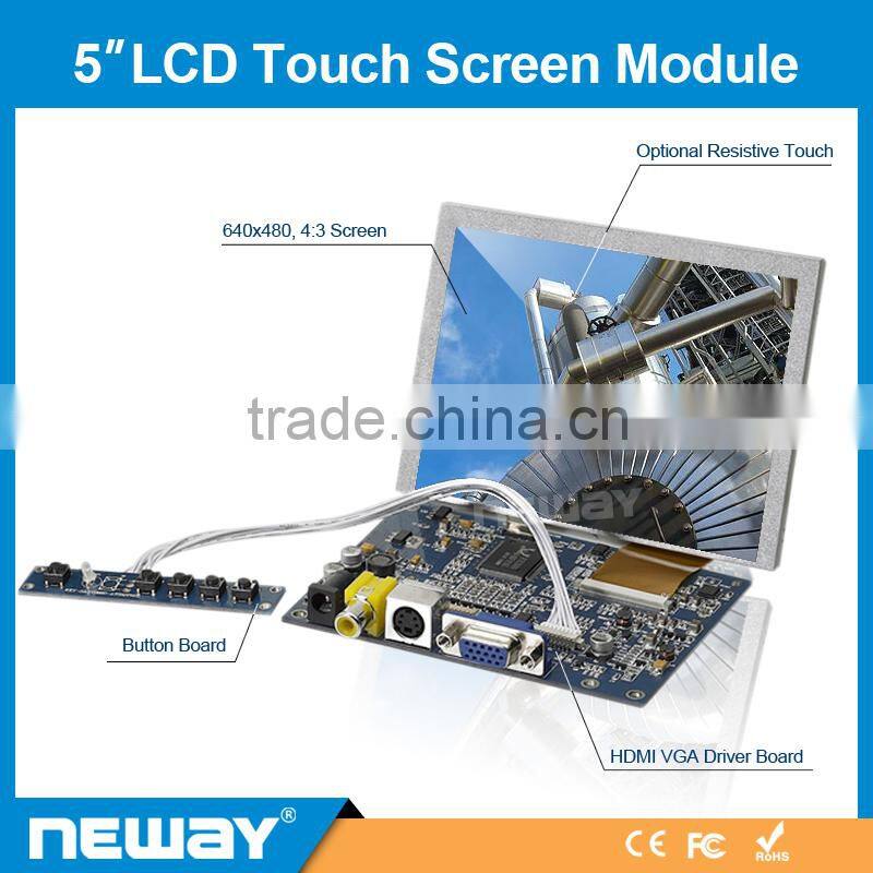 600x480 high resolution With Main PCB board 5" mini tft lcd skd monitor