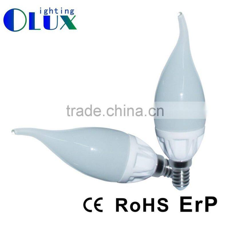 360degree led lighting Fully glass housing E27 C30 led lamp 4W 300lm C30 2835smd Candle bulbs AC220-240V C30 LED