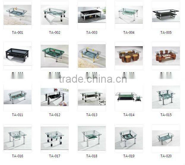 modern tempered glass&metal coffee end table living room furniture TA-003